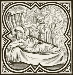 The vision of Charlemagne, from 'Science and Literature in the Middle Ages' by Paul Lacroix (1806-84) published London 1878 (litho) | Obraz na stenu