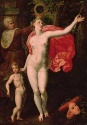 Venus and Cupid, Allegory of the Truth (oil on wood) | Obraz na stenu