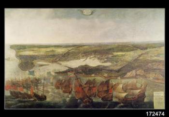 The Siege of La Rochelle in 1628 (oil on canvas) | Obraz na stenu