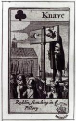 The Knave of Clubs, from a pack of Cards relating to the 1678 Popish Plot and the condemnation of Nathaniel Reading, 1679 (woodcut) | Obraz na stenu