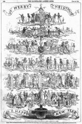 The Christmas Tree, as seen by the father of a family, illustraion from 'The Illustrated London News', December 24th 1853 (litho) | Obraz na stenu