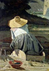 Washerwoman by the River, 1860 (oil on canvas) | Obraz na stenu