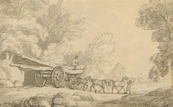 A Timber Wagon, c.1790 (pen & ink with wash over graphite on paper) | Obraz na stenu