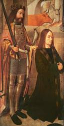 Saint Hubert and donor (oil on panel) (see also 404573 and 404575) | Obraz na stenu