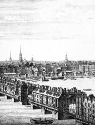 View of Old London Bridge (engraving) | Obraz na stenu