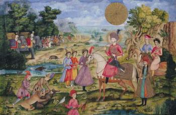 Royal Hunt, from Isfahan, Iran (gouache on paper) | Obraz na stenu