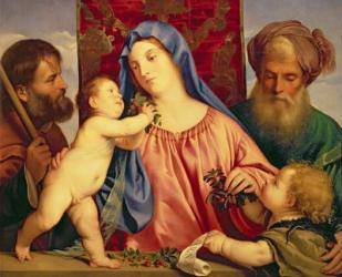 Madonna of the Cherries with Joseph, St. Zacharias and John the Baptist (panel) | Obraz na stenu