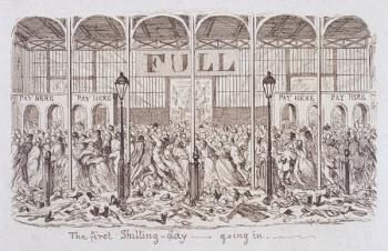 Mayhew's Great Exhibition of 1851: The First Shilling Day - Going In, 1851 (etching) | Obraz na stenu