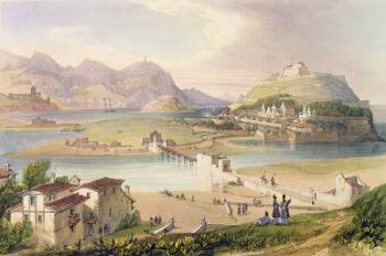 San Sebastian, 1838 (coloured engraving) | Obraz na stenu