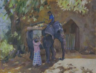 Elephant,Sri Lanka,2015, (oil on board) | Obraz na stenu