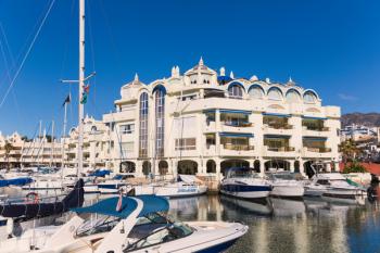 Benalmadena Costa, Costa del Sol, Malaga Province, Andalusia, southern Spain. Puerto Deportivo. Sports port. Benalmadena Marina. Luxury property. Real estate. Apartments. | Obraz na stenu