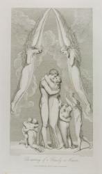 The Meeting of a Family in Heaven, pl.4, illustration from 'The Grave, A Poem' by William Blake (1757-1827) engraved by Luigi Schiavonetti (1765-1810), 1808 (etching) | Obraz na stenu