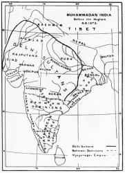 Map of Muhammadan India before the Mughals circa 1375. From Hutchinson's History of the Nations, published 1915. | Obraz na stenu