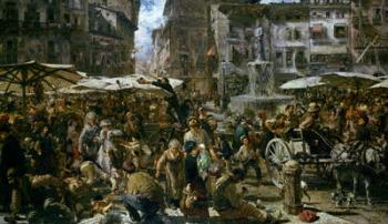 The Market of Verona, 1884 (oil on canvas) | Obraz na stenu