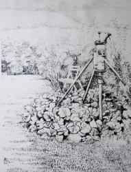 The Garden Pump, 1973(charcoal) | Obraz na stenu