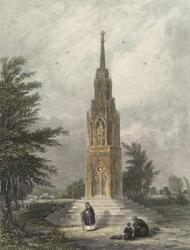 Waltham Cross, c.1820 (hand coloured engraving) | Obraz na stenu