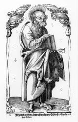 St. Peter (woodcut) (b/w photo) | Obraz na stenu