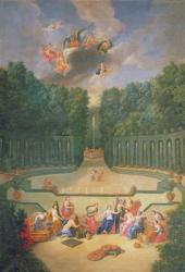 The Groves of Versailles. View of the Amphitheatre and the Water theatre with Venus surrounded by the hours in the presence of Uranus (oil on canvas) | Obraz na stenu