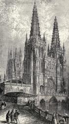 Burgos Cathedral, Burgos, Spain, from 'Spain: A Summary of Spanish History from the Moorish Conquest to the Fall of Granada, 711-1492', by Henry Edward Watts, published in 1893 (litho) | Obraz na stenu