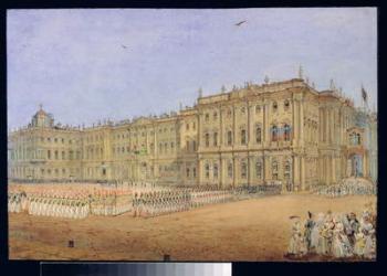 Review at the Winter Palace in St. Petersburg, 1840s (w/c on paper) | Obraz na stenu