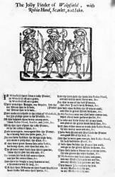 The Jolly Pindar of Wakefield with Robin Hood, Scarlet and John, published by W. Thackeray, J. Millet, A. Mulbourn, 1689-1692 (woodcut) | Obraz na stenu