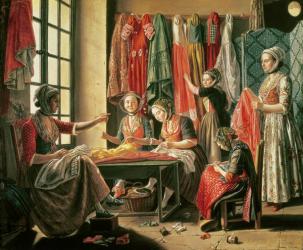 The Couturier's workshop, Arles, 1760 (oil on canvas) | Obraz na stenu