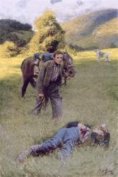 A Lonely Duel in the Middle of a Great Sunny Field, illustration from 'Rowand' by William Gilmore Beymer, pub. in Harper's Magazine, June 1909 (colour litho) | Obraz na stenu