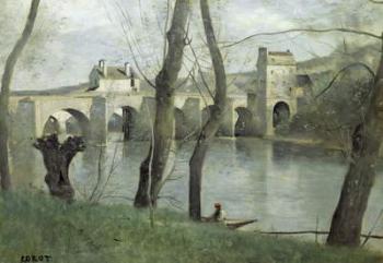 The Bridge at Mantes (oil on canvas) | Obraz na stenu