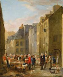 The Fish Market in Cherbourg, 1830-40 (oil on canvas) | Obraz na stenu