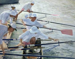 Securing Oars, Henley (oil on canvas) | Obraz na stenu