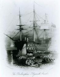 The Bellerophon at Plymouth Sound in 1815, 1834-36 (engraving) | Obraz na stenu