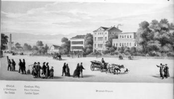 View of Munich, 1869 (engraving) (b/w photo) | Obraz na stenu