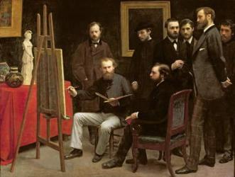 Studio at Batignolles, 1870 (oil on canvas) | Obraz na stenu