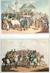 'Weighing and Rubbing Down' and 'The Betting Post', c.1789 (litho) | Obraz na stenu