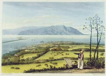 Kingston and Port Royal from Windsor Farm, from 'A Pictureseque Tour of the Island of Jamaica', engraved by Thomas Sutherland, 1825 (colour litho) | Obraz na stenu