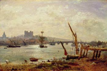 Rochester Cathedral and Castle, c.1820-30 (oil on panel) | Obraz na stenu