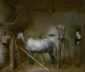 Horse in a Stable, c.1652-54 (oil on panel) | Obraz na stenu