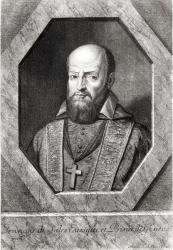 Portrait of Francois de Sales (1567-1622) (engraving) (b/w photo) | Obraz na stenu