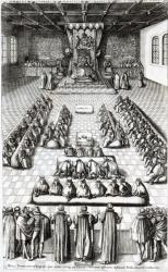 Queen Elizabeth I (1533-1603) in Parliament (engraving) | Obraz na stenu