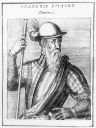 Francisco Pizarro (c.1475-1541) (engraving) (b/w photo) | Obraz na stenu