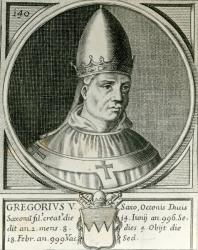Pope Gregory V (972-999) (engraving) | Obraz na stenu