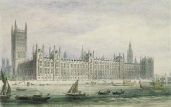 The Houses of Parliament (graphite, pen & ink & w/c on paper) | Obraz na stenu