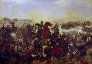 The Battle of Mars de la Tour on the 16th August 1870, 1878 (oil on canvas) | Obraz na stenu
