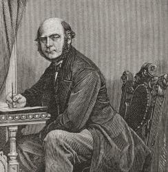 Sir Francis Galton, 1822  1911. English polymath, anthropologist, eugenicist, tropical explorer, geographer, inventor, meteorologist, proto-geneticist, psychometrician and statistician. From The Strand Magazine published 1897. | Obraz na stenu