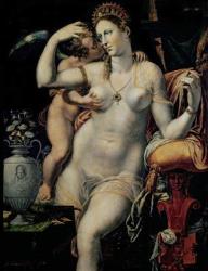 Cupid Caressing Venus (oil on canvas) | Obraz na stenu