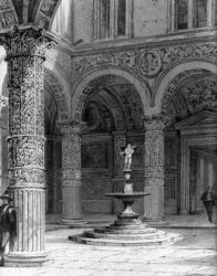 Detail of the Courtyard of the Palazzo Vecchio, 1842 (engraving) | Obraz na stenu