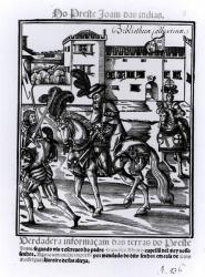 Francisco Alvarez on horseback (engraving) (b/w photo) | Obraz na stenu