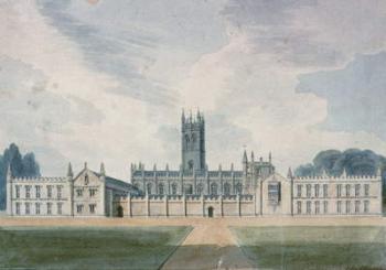 Magdalen College, Oxford, 1804 (watercolour) | Obraz na stenu