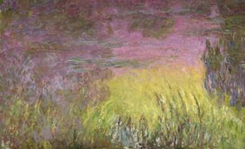 Waterlilies at Sunset, 1915-26 (oil on canvas) (detail of left side) | Obraz na stenu
