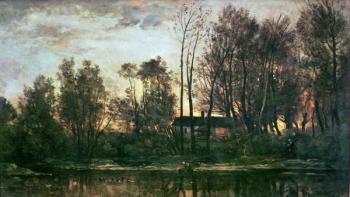 Sunset, Bas-Meudon (Hauts-de-Seine), 1869 (oil on panel) | Obraz na stenu